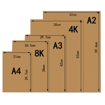 Επεξεργασμένο καφέ χαρτί Kraft 50 Gsm 150 Gsm φύλλα χαρτιού Kraft